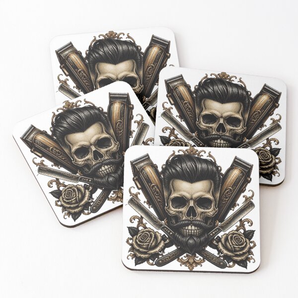 Item preview, Barber Skull Tattoo Crossed Clippers and Razors Design designed and sold by Barber MD Culture.