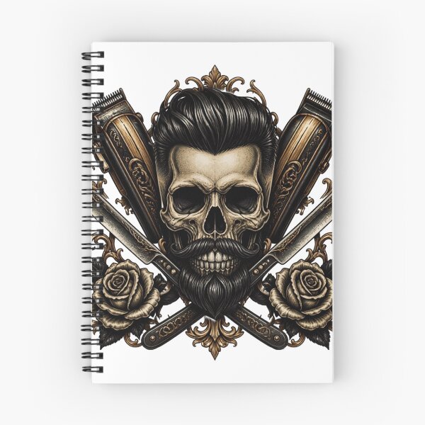 Item preview, Barber Skull Tattoo Crossed Clippers and Razors Design designed and sold by Barber MD Culture.