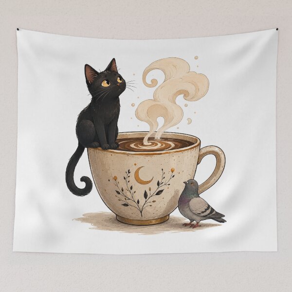Item preview, Midnight Coffee Companions designed and sold by cat-and-pigeon.