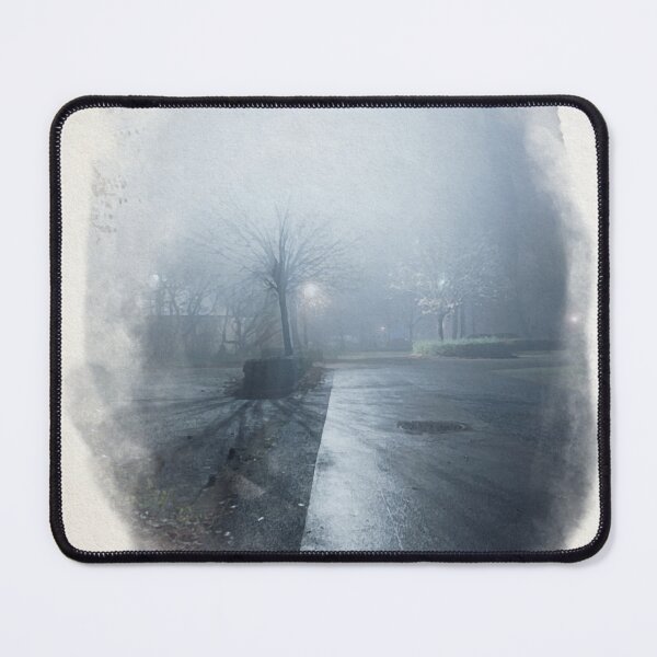 Item preview, Moody Foggy Night Park Path With Misty Lights and Wet Pavement in Quiet Autumn Park designed and sold by FotoMahieu.
