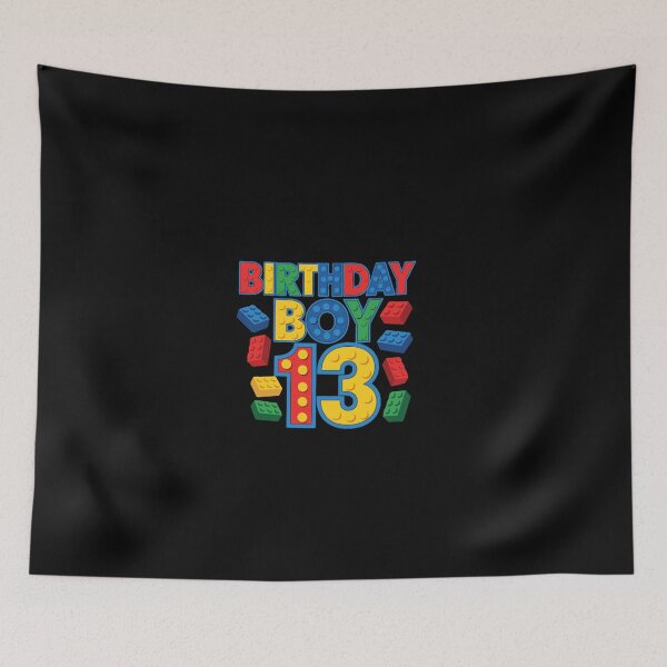Item preview, Birthday Boy 13 Thirteenth Birthday Building Blocks Teenager designed and sold by PopStars1993.