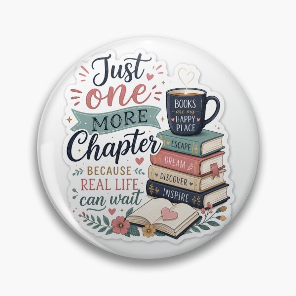 Item preview, Just One More Chapter Book Lover Sticker | Cute Reading Quote | Bookish Aesthetic | Bibliophile Gift | Cozy Reader Decal designed and sold by StyloStudio.
