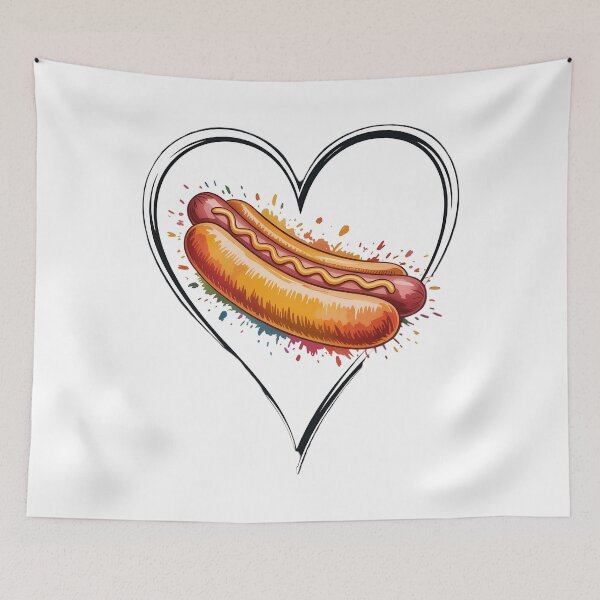 Item preview, Hotdog Is My Valentine I Love Hot-Dog I Heart Hotdog Graphic designed and sold by SapfireStuArt.
