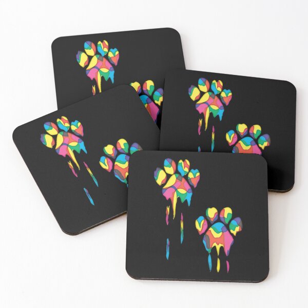 Item preview, Colorful Dripping Paw Prints | Rainbow Dog & Cat Paw Art | Vibrant Pet Lover Design designed and sold by Elite Wall Art.