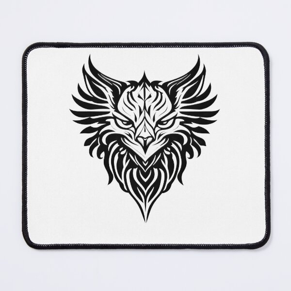 Item preview, Tribal Winged Griffon Crest – Monochrome Fantasy Vector Emblem designed and sold by Artisan Finds Online.