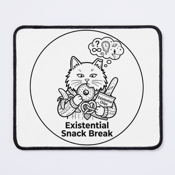 Item preview, Existential Snack Break Cat designed and sold by Meow-gical Wear.