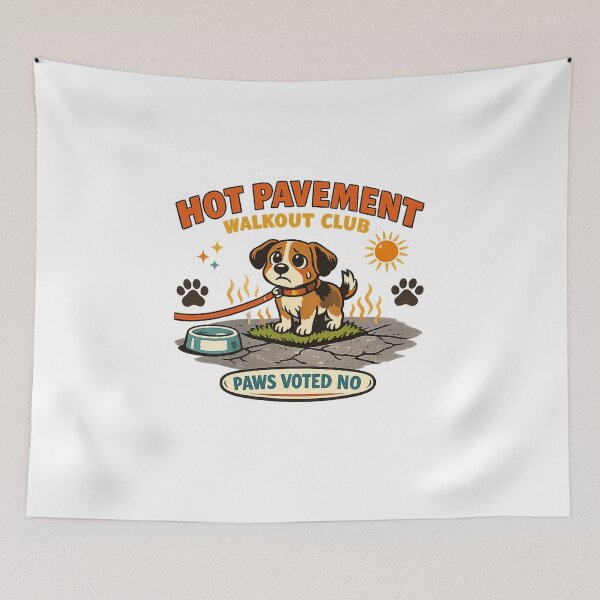 Item preview, Hot Pavement Walkout Club Funny Summer Dog Safety Design designed and sold by Concrete Coffee Studio.