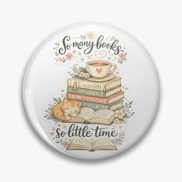 Item preview, So Many Books So Little Time Sticker | Cute Book Lover Gift | Cozy Reading Aesthetic | Bibliophile Decal | Cat & Books Illustration designed and sold by StyloStudio.