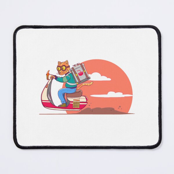 Item preview, Cat Delivery Service Cute Kitten Riding Scooter Cartoon designed and sold by VelourEmber.
