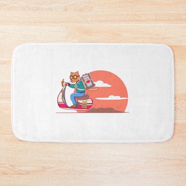 Item preview, Cat Delivery Service Cute Kitten Riding Scooter Cartoon designed and sold by VelourEmber.