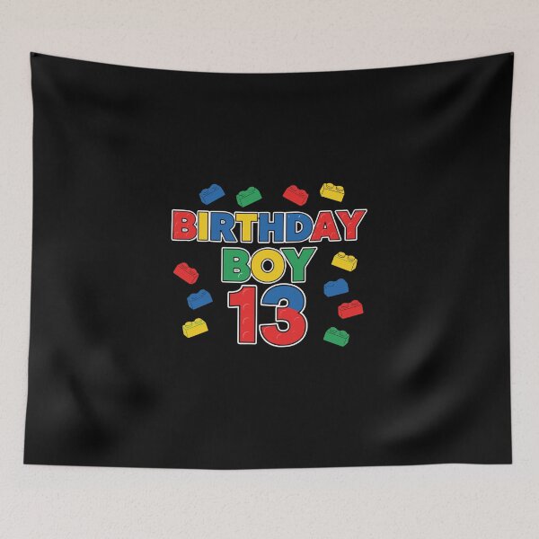 Item preview, Birthday Boy 13 Thirteenth Birthday Building Blocks Party Teen Boy designed and sold by PopStars1993.