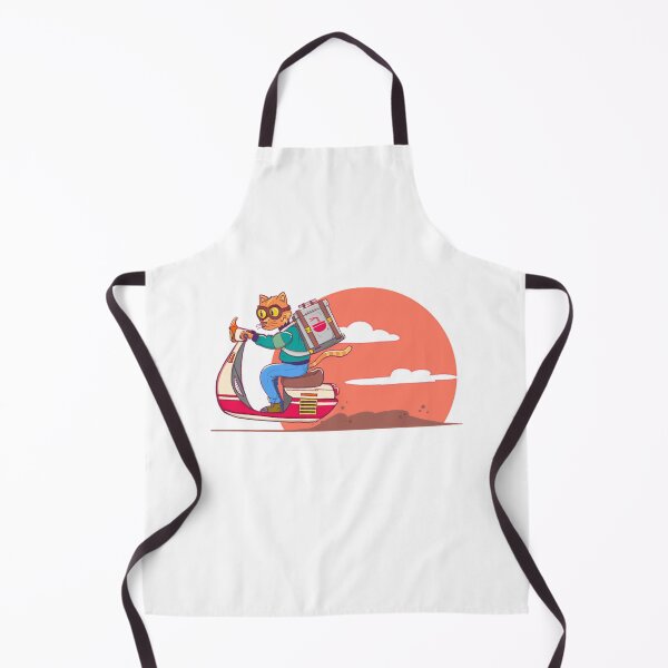 Item preview, Cat Delivery Service Cute Kitten Riding Scooter Cartoon designed and sold by VelourEmber.
