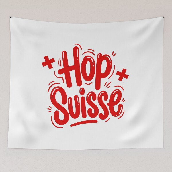 Item preview, Hop Suisse Switzerland Patriot Fan Cheer designed and sold by AntiqueImages.