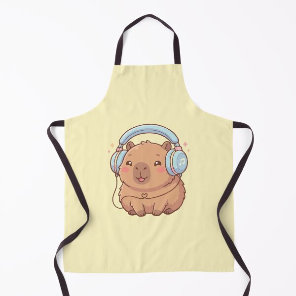 Item preview, Cute Capybara Wearing Headphones Listening to Music designed and sold by BrownHorse90s.