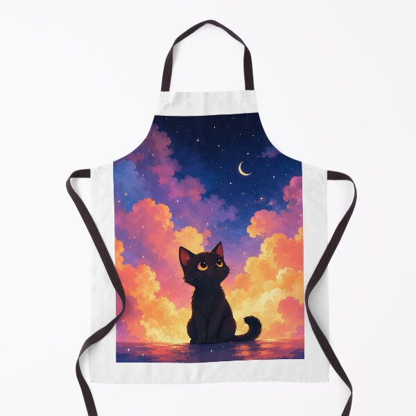 Item preview, Celestial Dreamer: Cute Black Cat & Starry Night Sky designed and sold by Jaideep Walia.