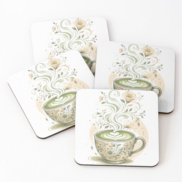 Item preview, Floral Matcha Latte Cup designed and sold by BrewmarkStudio.