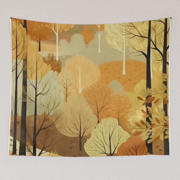 Item preview, Autumn Forest Path Cozy Amber Woods Landscape designed and sold by LYAN-STORE.