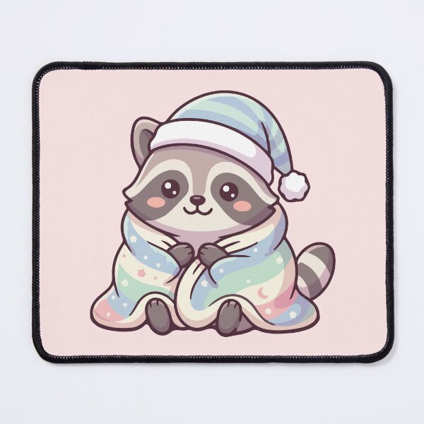 Item preview, Cozy Sleeping Raccoon Pastel Rainbow Blanket designed and sold by BrownHorse90s.