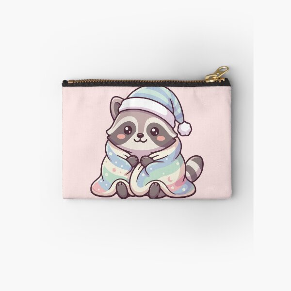 Item preview, Cozy Sleeping Raccoon Pastel Rainbow Blanket designed and sold by BrownHorse90s.