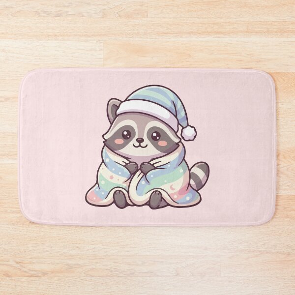 Item preview, Cozy Sleeping Raccoon Pastel Rainbow Blanket designed and sold by BrownHorse90s.
