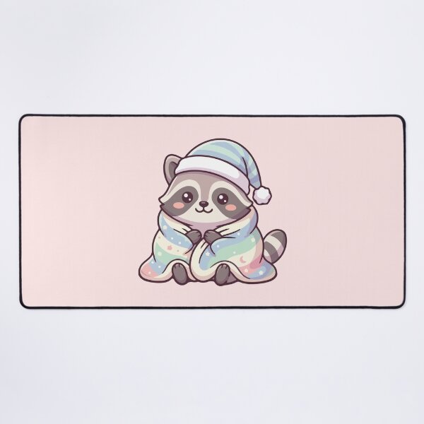Item preview, Cozy Sleeping Raccoon Pastel Rainbow Blanket designed and sold by BrownHorse90s.
