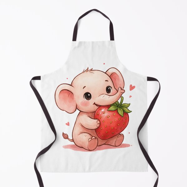 Item preview, A Sweet Baby Elephant - Holding Strawberry Kawaii designed and sold by DigitfanStudio.