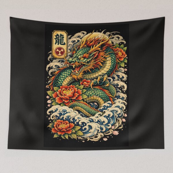 Item preview, Traditional Japanese Dragon Tattoo Art designed and sold by Neo Tokio.