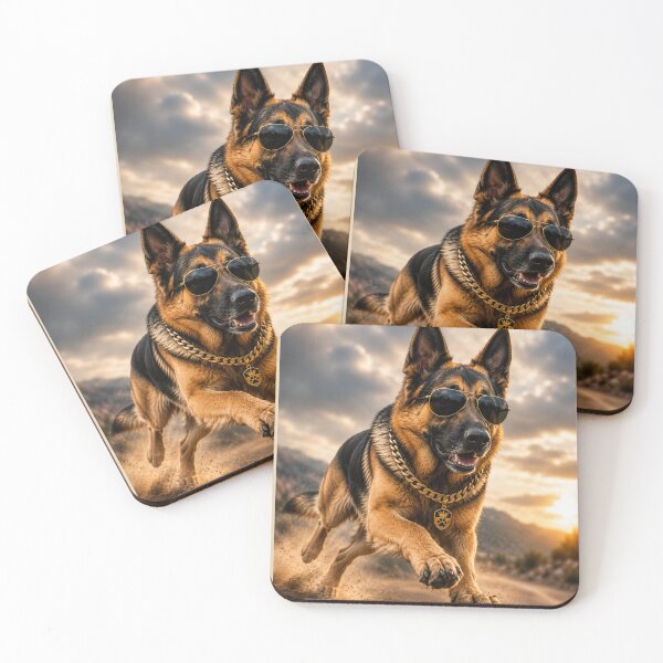 Item preview, Cool German Shepherd Running Sunglasses Portrait designed and sold by BagFactoryUK.