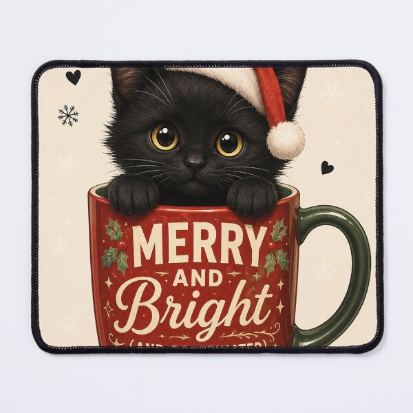 Item preview, Christmas Black Cat Coffee Mug designed and sold by GrzywaM.