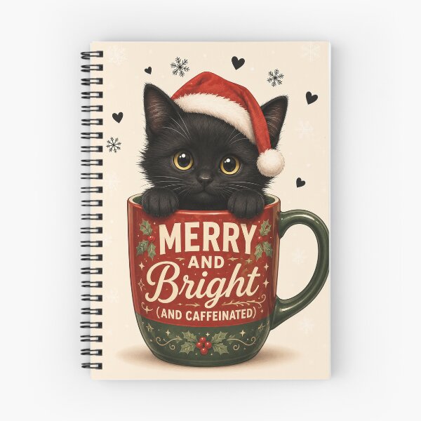 Item preview, Christmas Black Cat Coffee Mug designed and sold by GrzywaM.
