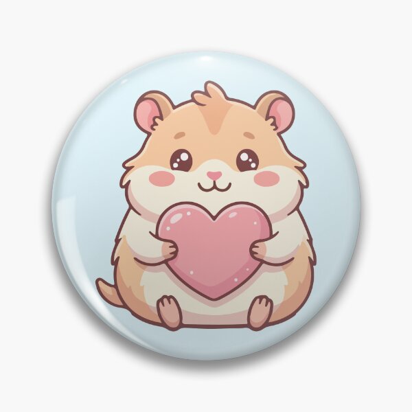 Item preview, Cute Hamster Holding Big Pink Heart Kawaii designed and sold by BrownHorse90s.