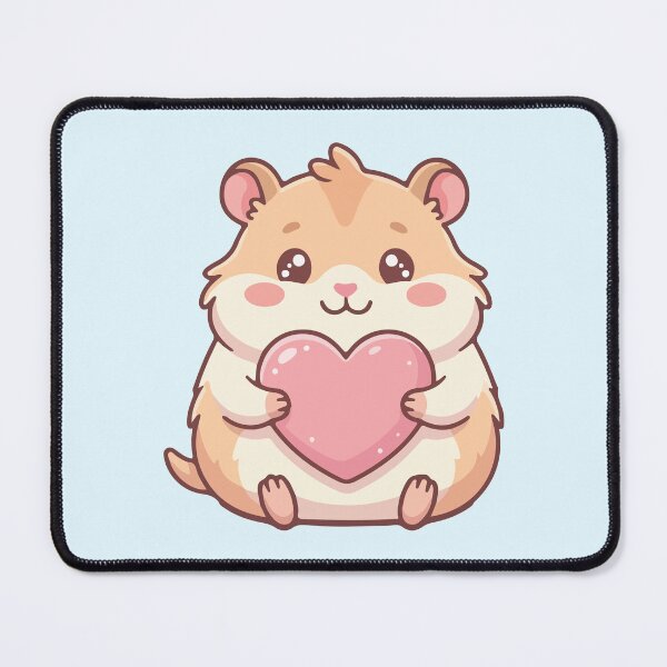 Item preview, Cute Hamster Holding Big Pink Heart Kawaii designed and sold by BrownHorse90s.