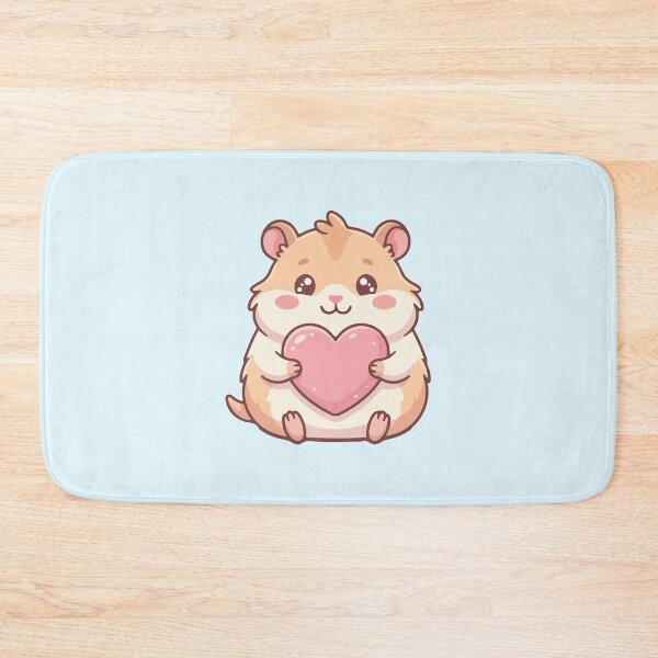 Item preview, Cute Hamster Holding Big Pink Heart Kawaii designed and sold by BrownHorse90s.