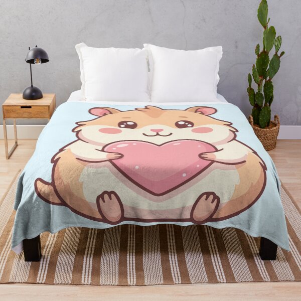 Item preview, Cute Hamster Holding Big Pink Heart Kawaii designed and sold by BrownHorse90s.