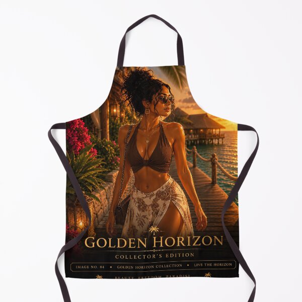 Item preview, Golden Horizon Collection No. 04 – Luxury Tropical Sunset Fashion designed and sold by CosmicDreamAI.