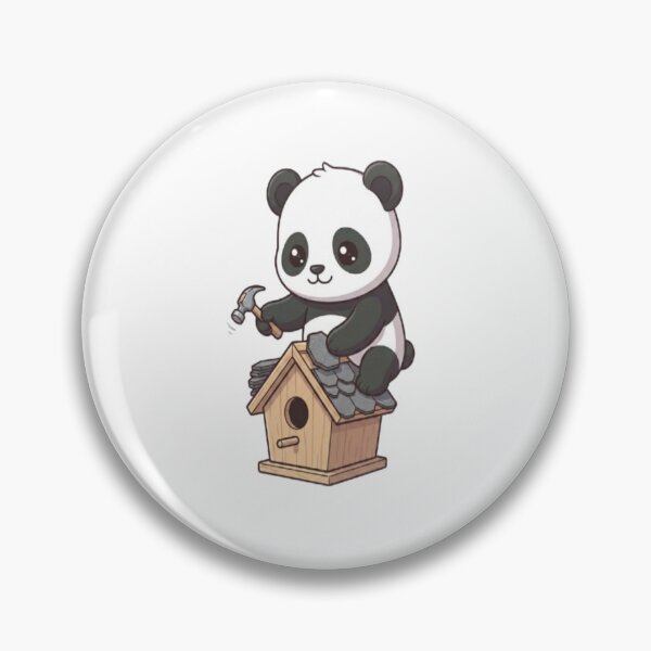Item preview, Cute Panda Building Wooden Birdhouse designed and sold by Ella_Sketch.