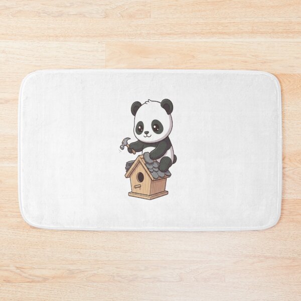 Item preview, Cute Panda Building Wooden Birdhouse designed and sold by Ella_Sketch.