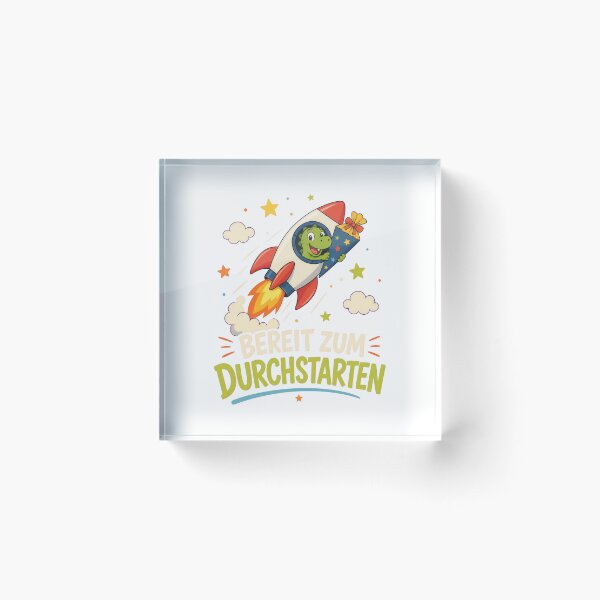 Item preview, Cartoon Dinosaur in Rocket for First School Day designed and sold by RGShirtWorks.