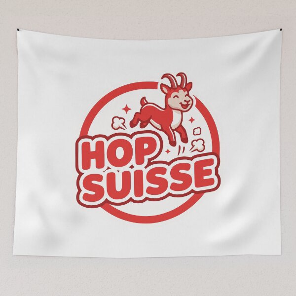 Item preview, Hop Suisse, cabra saltarina, Día Nacional de Suiza designed and sold by AntiqueImages.