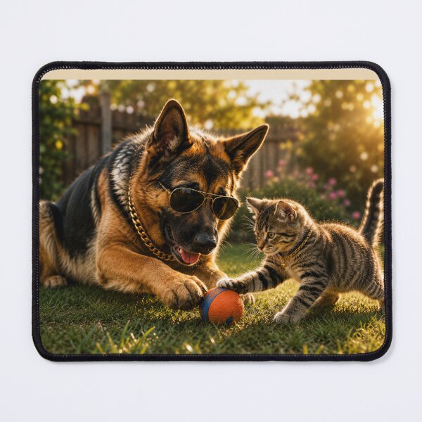 Item preview, German Shepherd Kitten Best Friends Design designed and sold by BagFactoryUK.