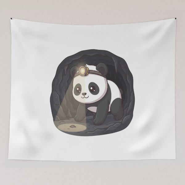 Item preview, Cute Panda Exploring Dark Cave designed and sold by Ella_Sketch.