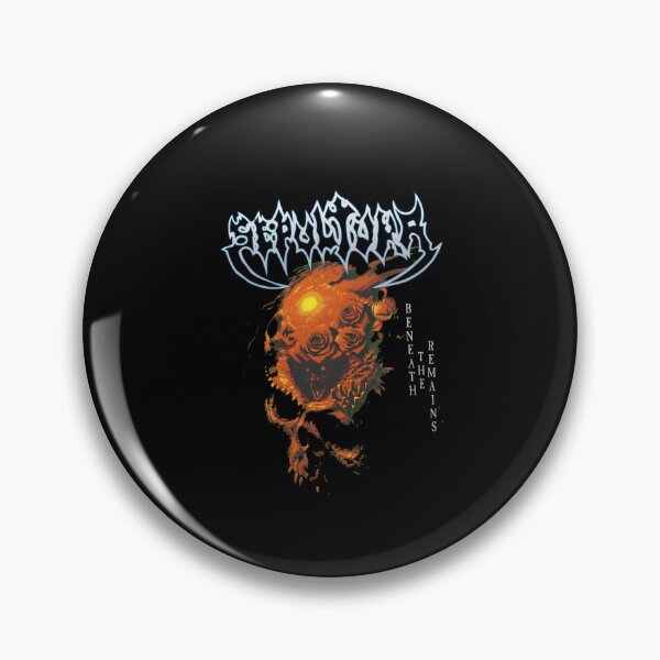 Item preview, Beneaths Remainss Fiery Skull Metal designed and sold by KonstantyWajs.