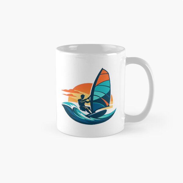 Item preview, Dynamic Windsurfer Riding Ocean Waves – Bold Sunset Vector Illustration designed and sold by SilentPowerArt.