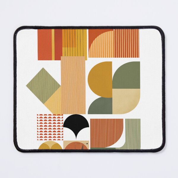 Item preview, Mid-Century Modern Abstract Geometric Terracotta Arches Art Print designed and sold by Gameshalah's Designs Hub.