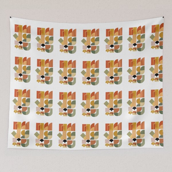 Item preview, Mid-Century Modern Abstract Geometric Terracotta Arches Art Print designed and sold by Gameshalah's Designs Hub.