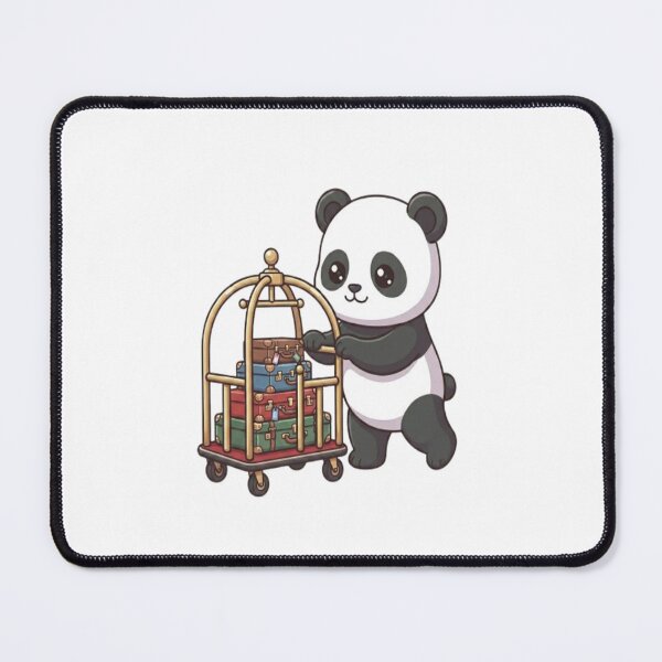 Item preview, Cute Panda Pushing Luggage Cart designed and sold by Ella_Sketch.
