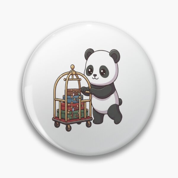Item preview, Cute Panda Pushing Luggage Cart designed and sold by Ella_Sketch.