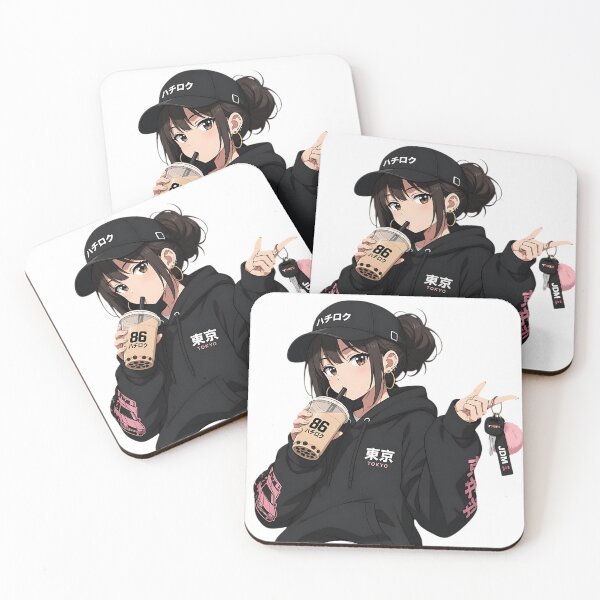 Item preview, Anime Girl Boba Tea JDM Car Keys Waifu designed and sold by MUGEN WORKS.