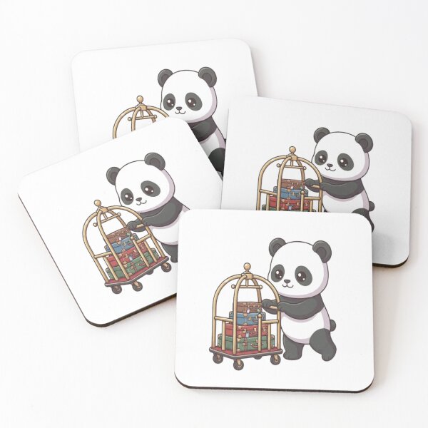 Item preview, Cute Panda Pushing Luggage Cart designed and sold by Ella_Sketch.