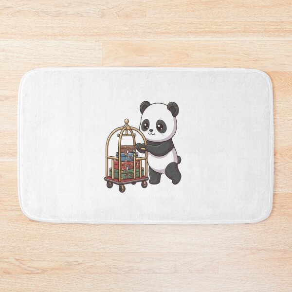 Item preview, Cute Panda Pushing Luggage Cart designed and sold by Ella_Sketch.